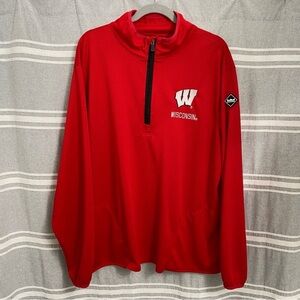 University of Wisconsin / 1/4 Zip Pullover Waffle Knit Jacket Size L
